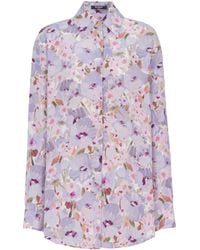 Balmain - Bedrucktes Hemd Aus Baumwollpopeline - Lyst