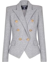 Balmain - Cotton Knit 6-Buttons Jacket - Lyst
