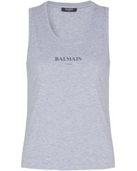 Balmain - Tank Top With Print - Lyst