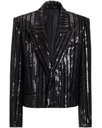 Balmain - Cropped Sequin Velvet Jacket - Lyst
