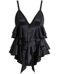 Balmain - Satin Top With Thin Straps - Lyst