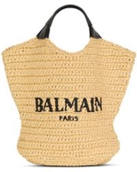 Balmain - Mini Crochet Tote Bag - Lyst