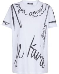 Balmain - T-Shirt À Manches Courtes Imprimé Je T'Aime - Lyst