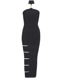 Balmain - Long Sleeveless Dress With Embellished Detail - Lyst
