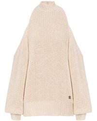 Balmain - Cotton Knit Open-Shoulder Jumper - Lyst