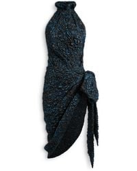 Balmain - Draped Cloqué Jacquard Dress - Lyst