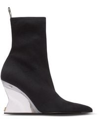 Balmain - Wedge Knit Ankle Boots - Lyst