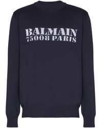Balmain - Stamp Merino Wool Jumper - Lyst