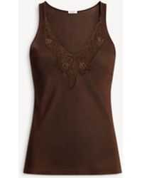 Balmain - Knit Vest Top With Lace - Lyst