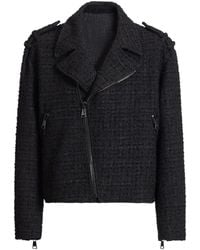 Balmain - Tweed Biker Jacket - Lyst