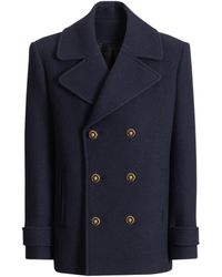 Balmain - Wool Pea Coat - Lyst