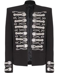 Balmain - Crepe Spencer Jacket With Embroidered Frogging - Lyst