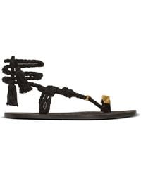 Balmain - Flat Tie Sandals - Lyst