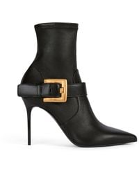 Balmain - Anthem Stretch Leather Ankle Boots - Lyst