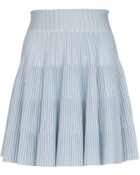 Balmain - A-Line Textured Knit Skirt - Lyst