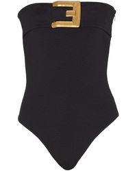 Balmain - Crepe Bustier Bodysuit With Belt Detail - Lyst