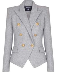 Balmain - Cotton Knit 6-Buttons Jacket - Lyst