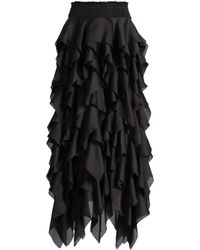 Balmain - Long Ruffled Skirt - Lyst
