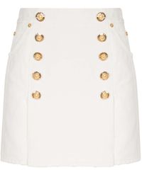 Balmain - Short Cotton Canvas Skirt - Lyst