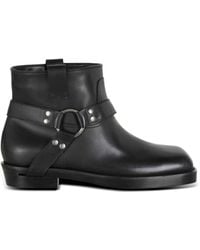 Balmain - Calfskin Leather Biker Ankle Boots - Lyst