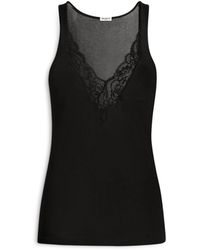 Balmain - Knit Vest Top With Lace - Lyst