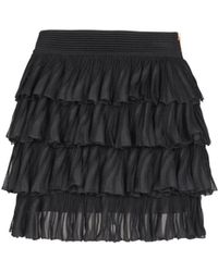 Balmain - Short Ruffled Knit Skirt - Lyst