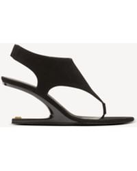 Balmain - No Wedge Suede Sandals - Lyst
