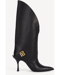 Balmain - Twist Heeled Leather Boots - Lyst