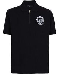Balmain - Short-Sleeved College Emblem Polo - Lyst