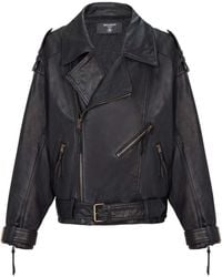 Balmain - Lambskin Leather Biker Jacket - Lyst