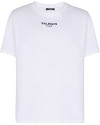 Balmain - Embroidered Paris T-Shirt - Lyst