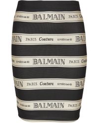 Balmain - Short Jacquard Skirt With Ribbon Motif - Lyst