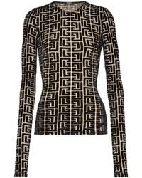 Balmain - Monogrammed Velvet Top - Lyst