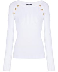 Balmain - Knit Top With Buttons - Lyst