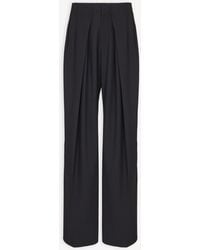 Balmain - Wool Twill Trousers With Wide Knife Pleats - Lyst
