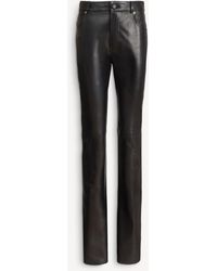 Balmain - Leather High-Waisted Trousers - Lyst