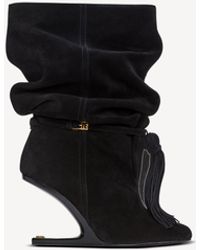 Balmain - No Wedge Suede Leather Ankle Boots With Tassel - Lyst