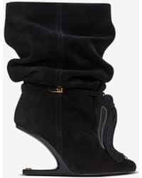 Balmain - No Wedge Suede Leather Ankle Boots With Tassel - Lyst