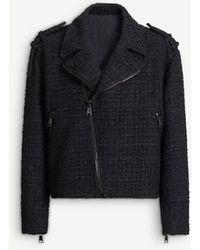 Balmain - Tweed Biker Jacket - Lyst