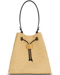 Balmain - Pulse Rucksack Aus Gehäkeltem Stoff Und Leder - Lyst