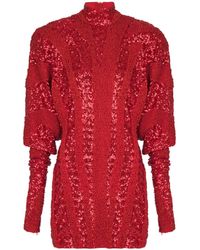 Balmain - Short Zebra Sequin Dress - Lyst