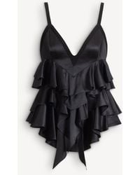 Balmain - Satin Top With Thin Straps - Lyst