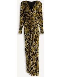 Balmain - Long Velvet Jacquard Dress - Lyst