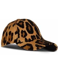 Balmain - Ponyskin-Style Leather Cap With Leopard Pattern - Lyst