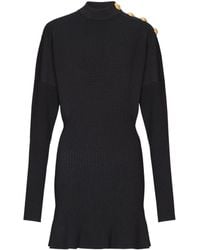 Balmain - Short Flared Knit Dress - Lyst