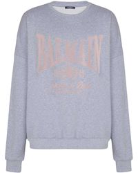 Balmain - Printed Cotton Sweatshirt - Lyst