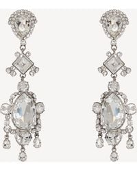 Balmain - Brass And Crystal Pendant Earrings - Lyst