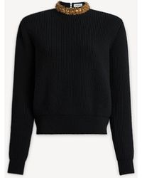 Balmain - Cashmere Jumper With Embroidered Trim - Lyst