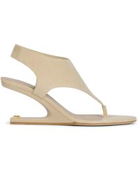 Balmain - No Wedge Suede Sandals - Lyst
