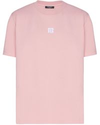 Balmain - T-Shirt With Embroidered Logo - Lyst